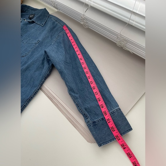 GAP Denim “The Big Shirt” Medium Wash Classic Oversized Size L - Picture 10 of 10